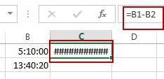 display negative time1