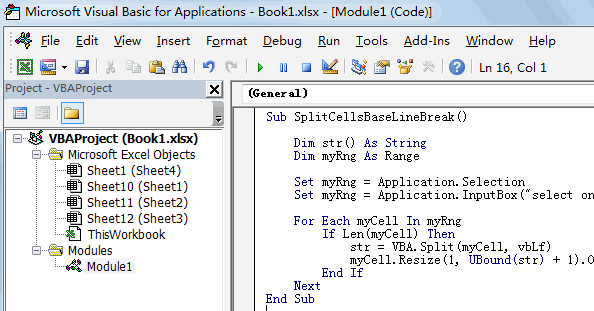 split cells based on carriage returns1