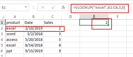 Find the First Match Value Using VLOOKUP1