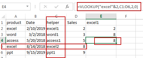 Find the First Match Value Using VLOOKUP3