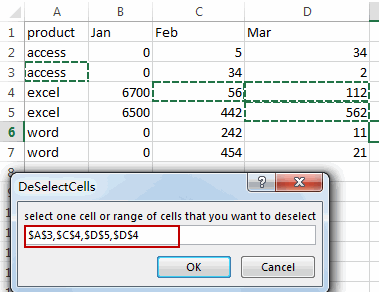 deselect cells from selected range4
