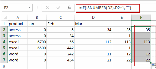 ignore blank cells in a formula3