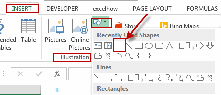 insert diagonal line to cell4