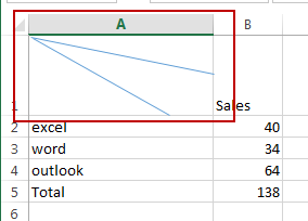 insert diagonal line to cell5