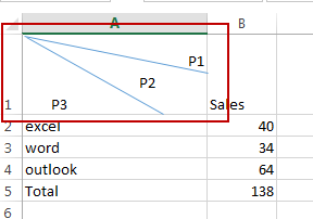 insert diagonal line to cell6