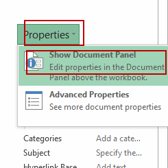 view and change document properties2