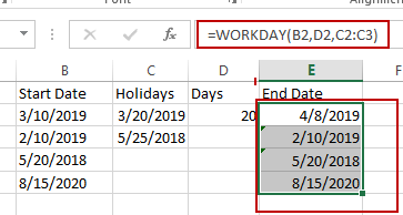 add days to date excluding weekday and holiday3