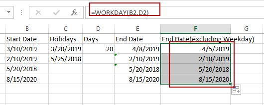 add days to date excluding weekday and holiday4