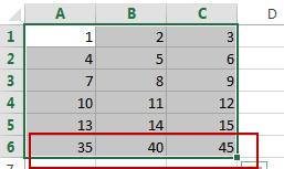 autosum multiple rows4