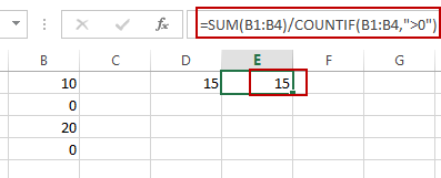 How to Average a Range and Ignore Zero in Excel