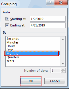 average by month with pivottable6