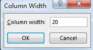 change column widht row height6