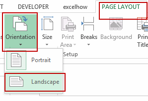 change orientation of worksheet1