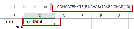 concatenate cells with line break1