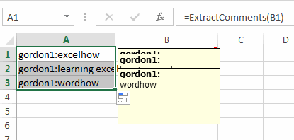 How to Convert Comments to Cell Contents in Excel