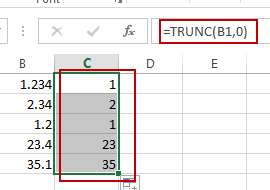 delete numbers after decimal point1