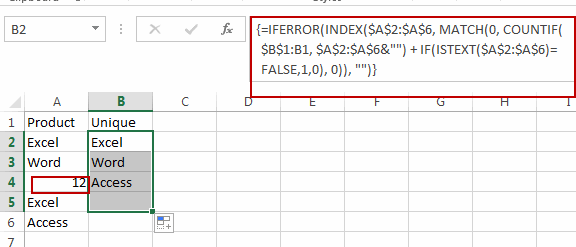 extract unique value from a range3