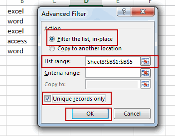 extract unique values2