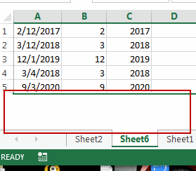 hide unused rows and columns4