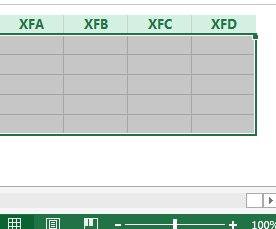 hide unused rows and columns6