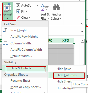 hide unused rows and columns7