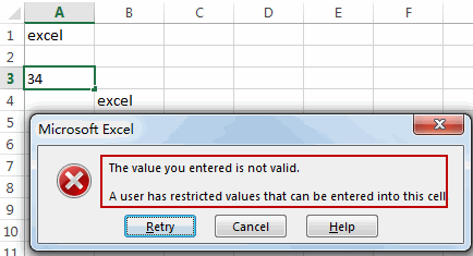 limit data entry in cell4