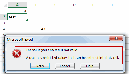 limit data entry in cell6