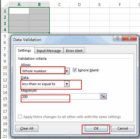 limit data entry in cell7