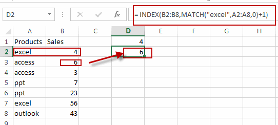 lookup value and return adjacent cell value2