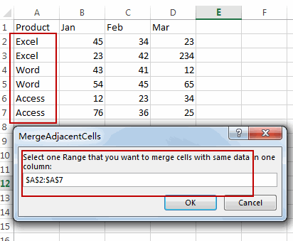 merge adjacent cells with same data in one column3