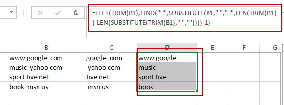 remove first last word in cell2