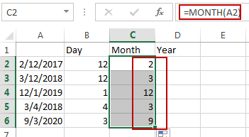 split date into day month year3