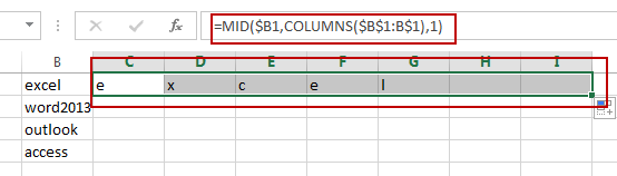 split word into different cells1