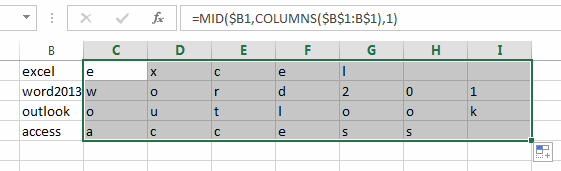 split word into different cells2