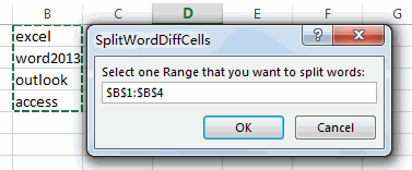 split word into different cells5