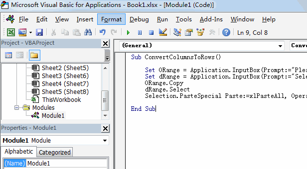 transpose rows and columns7