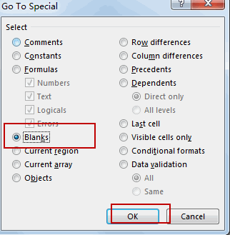 unmerge cells fill values5