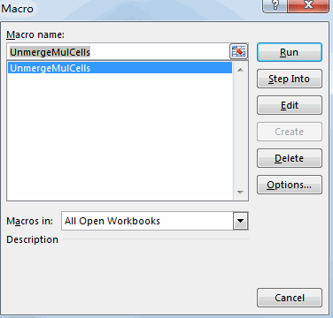 unmerge cells fill values9