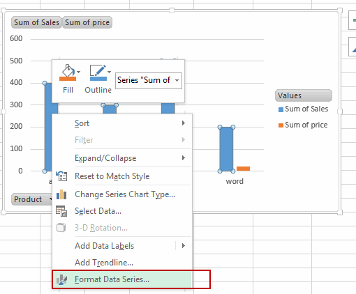 Pivot Table Chart Secondary Axis