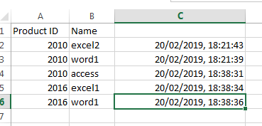 auto update date and time when cell change3