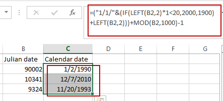 Julian Calendar Conversion Chart