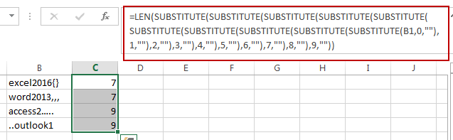 How to Count the Number of Letters or Numbers separately in a Cell in Excel