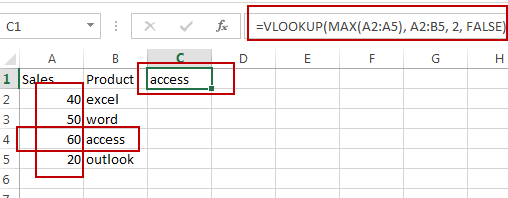 find largest value return adjacent cell value1