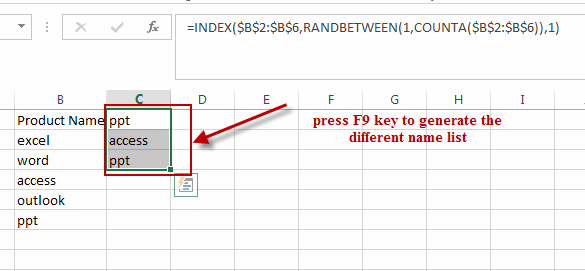 How to Pick a Random Name from a List in Excel