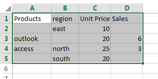 select blank cells or nonblank cells1
