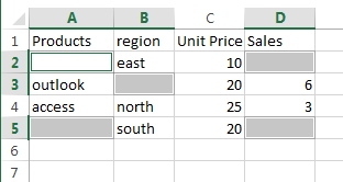 select blank cells or nonblank cells4