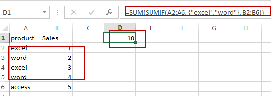 sumif multiple criteria same column1