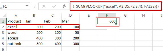 vlookup return sum of multiple values1gif