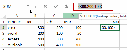 vlookup return sum of multiple values2