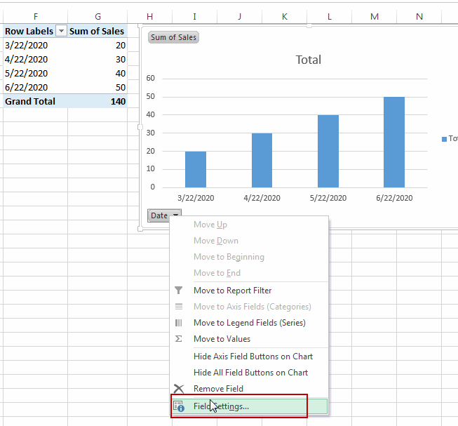 Excel Date Chart